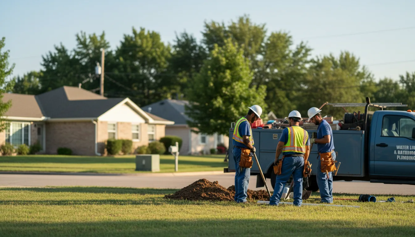 Residential water line and bathroom plumbing service in Spring Hill, KS